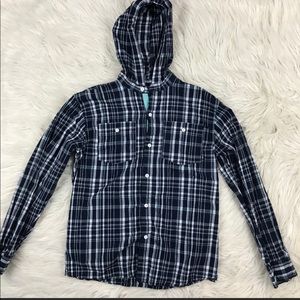 Nike 6.0 L Hooded skateboard Flannel Button Down